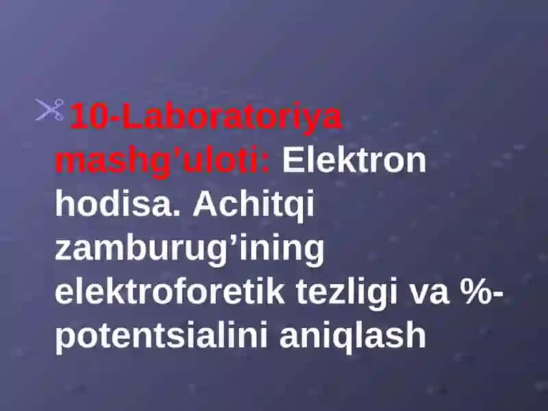 Laboratoriya mashg’uloti: Elektron hodisa 1