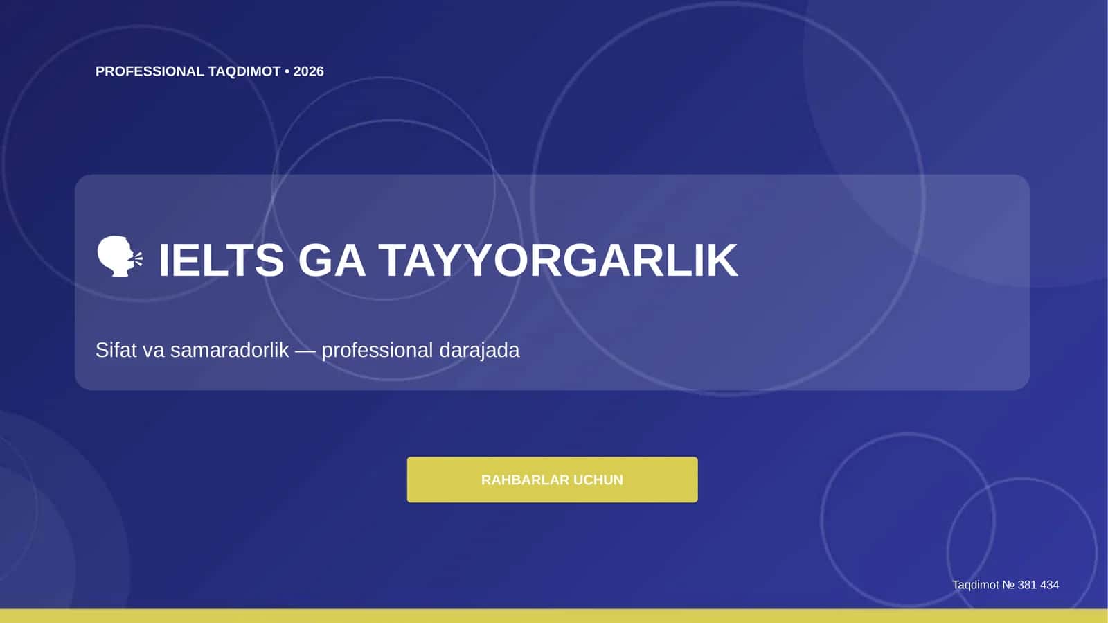 PROFESSIONAL TAQDIMOT • 2026 1