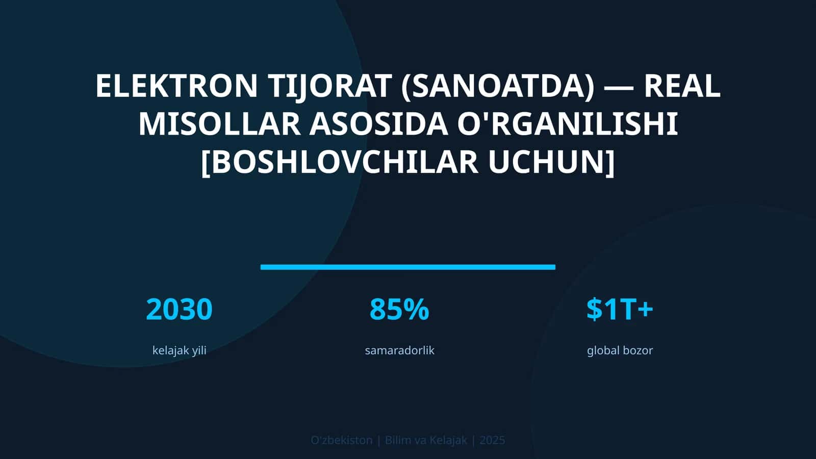 Elektron tijorat (sanoatda) — real misollar asosida o'rganilishi [boshlovchilar uchun] 1