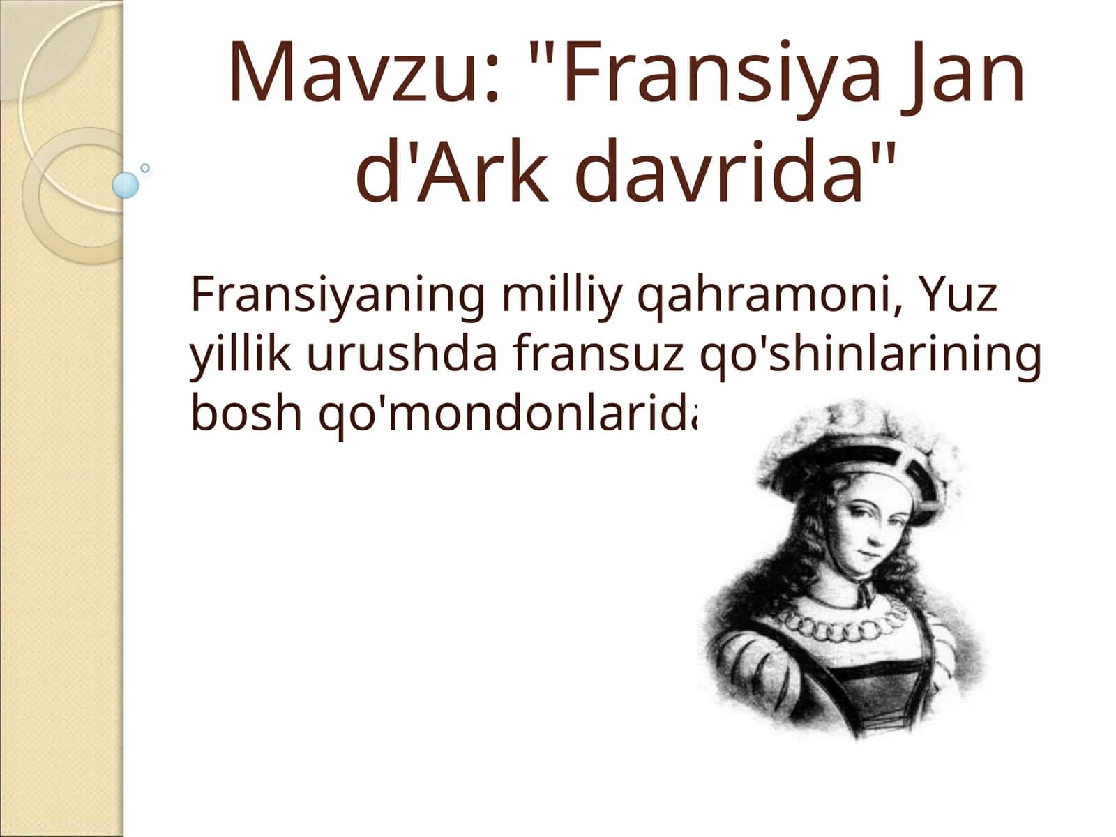 Fransiya Jan d'Ark davrida 1