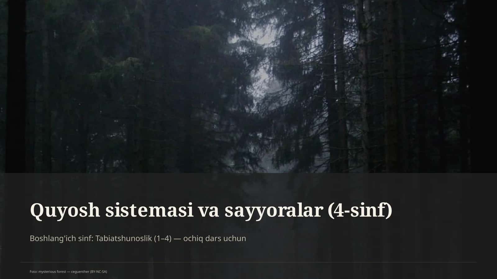 Quyosh sistemasi va sayyoralar (4-sinf) 1