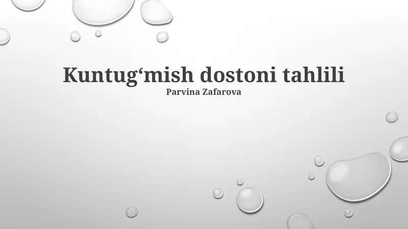 Kuntugʻmish dostoni tahlili 1