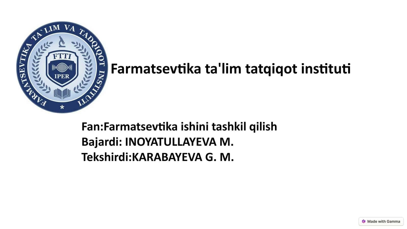 Dorixonava farmatsevtika tashkilotlarida farmoyish huujatlarning mohiyati 1