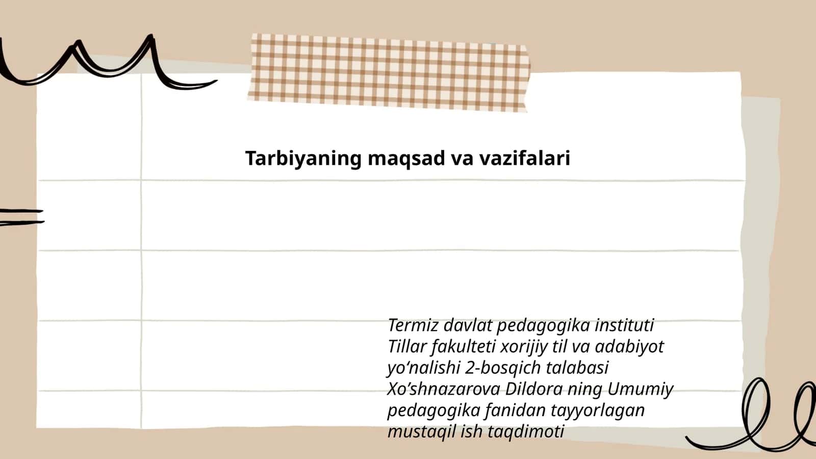 Umumiy pedagogika fanidan tayyorlagan mustaqil ish taqdimoti 1