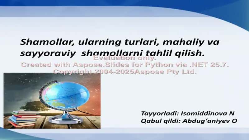 Shamollar turlari va tahlili 1