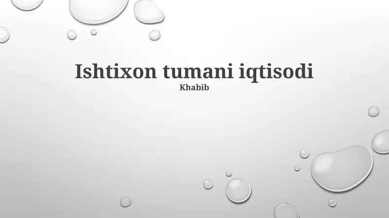 Ishtixon tumani iqtisodi 1