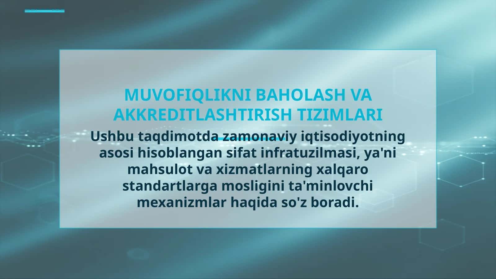 MUVOFIQLIKNI BAHOLASH VA AKKREDITLASHTIRISH TIZIMLARI 1