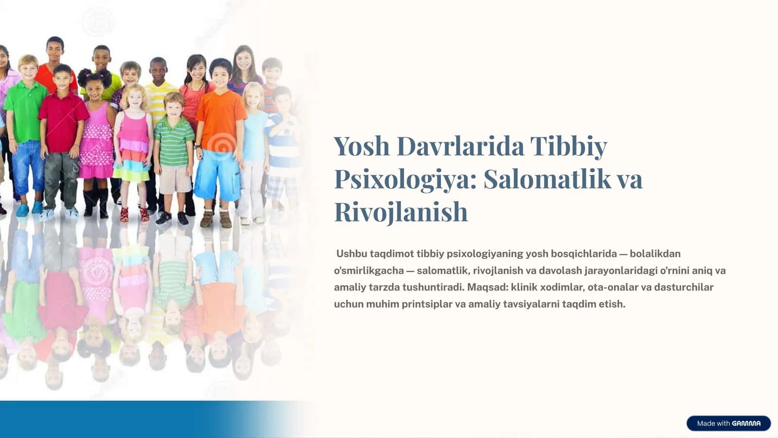Yosh Davrlarida Tibbiy Psixologiya: Salomatlik va Rivojlanish 1