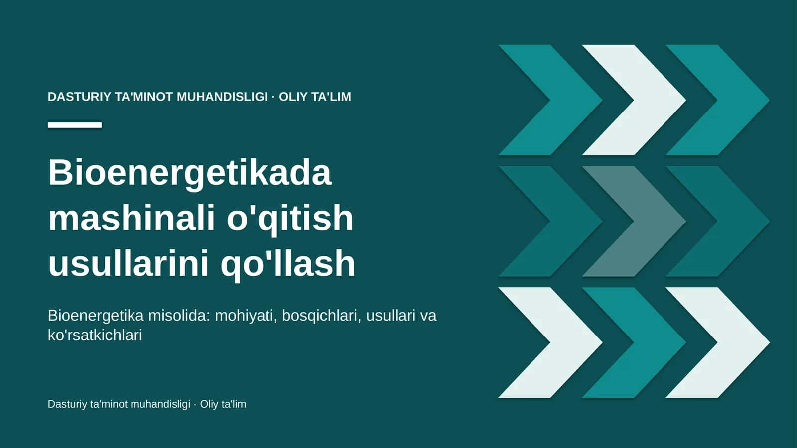 bioenergetikada mashinali o'qitish usullarini qo'llash 5481 1