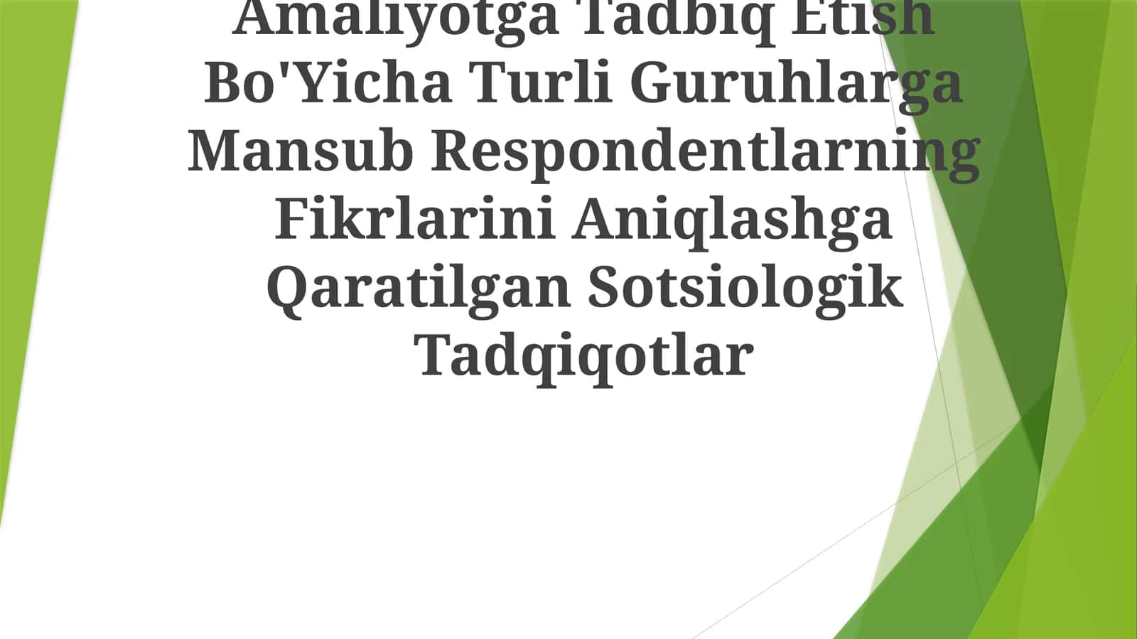 Integratsiyalshgan Ta'Limni Amaliyotga Tadbiq Etish Bo'Yicha Turli Guruhlarga Mansub Respondentlarning Fikrlarini Aniqlashga Qaratilgan Sotsiologik Tadqiqotlar 1