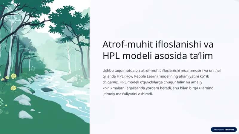Atrof-muhit ifloslanishi va HPL modeli asosida ta’lim 1