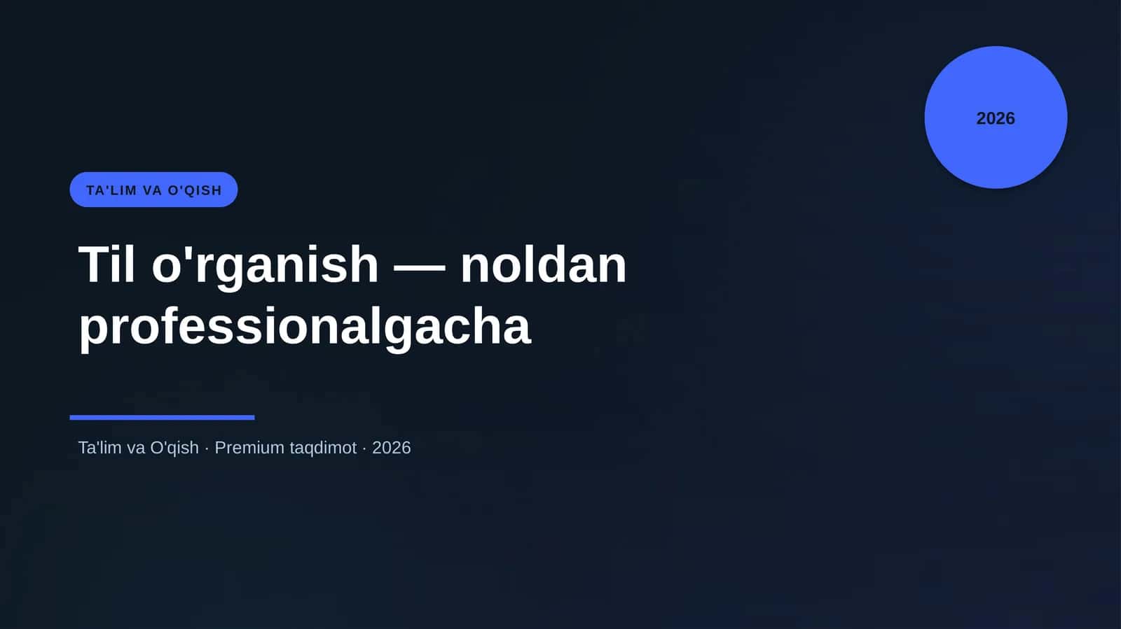 Til o'rganish — noldan professionalgacha 1