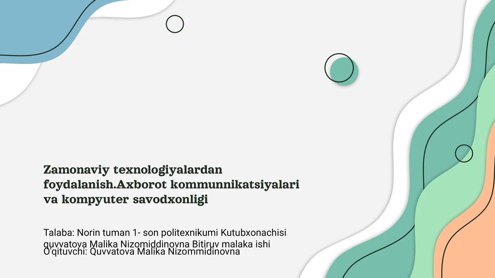 Zamonaviy texnologiyalar 1
