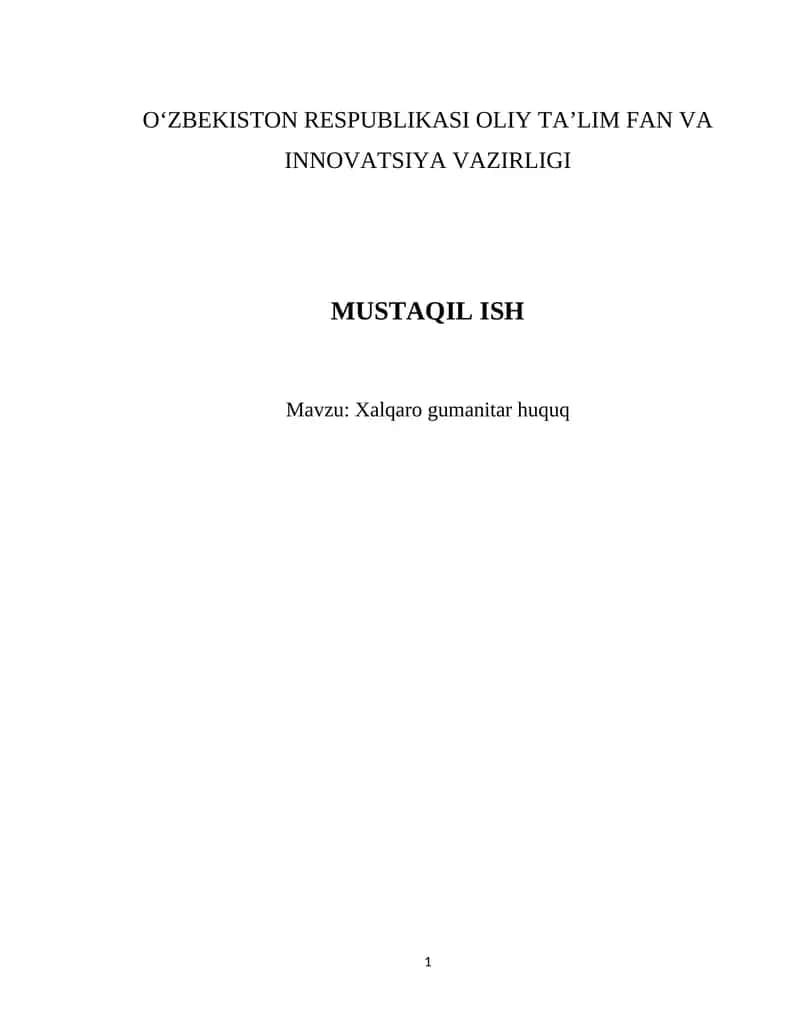 Xalqaro gumanitar huquq 1