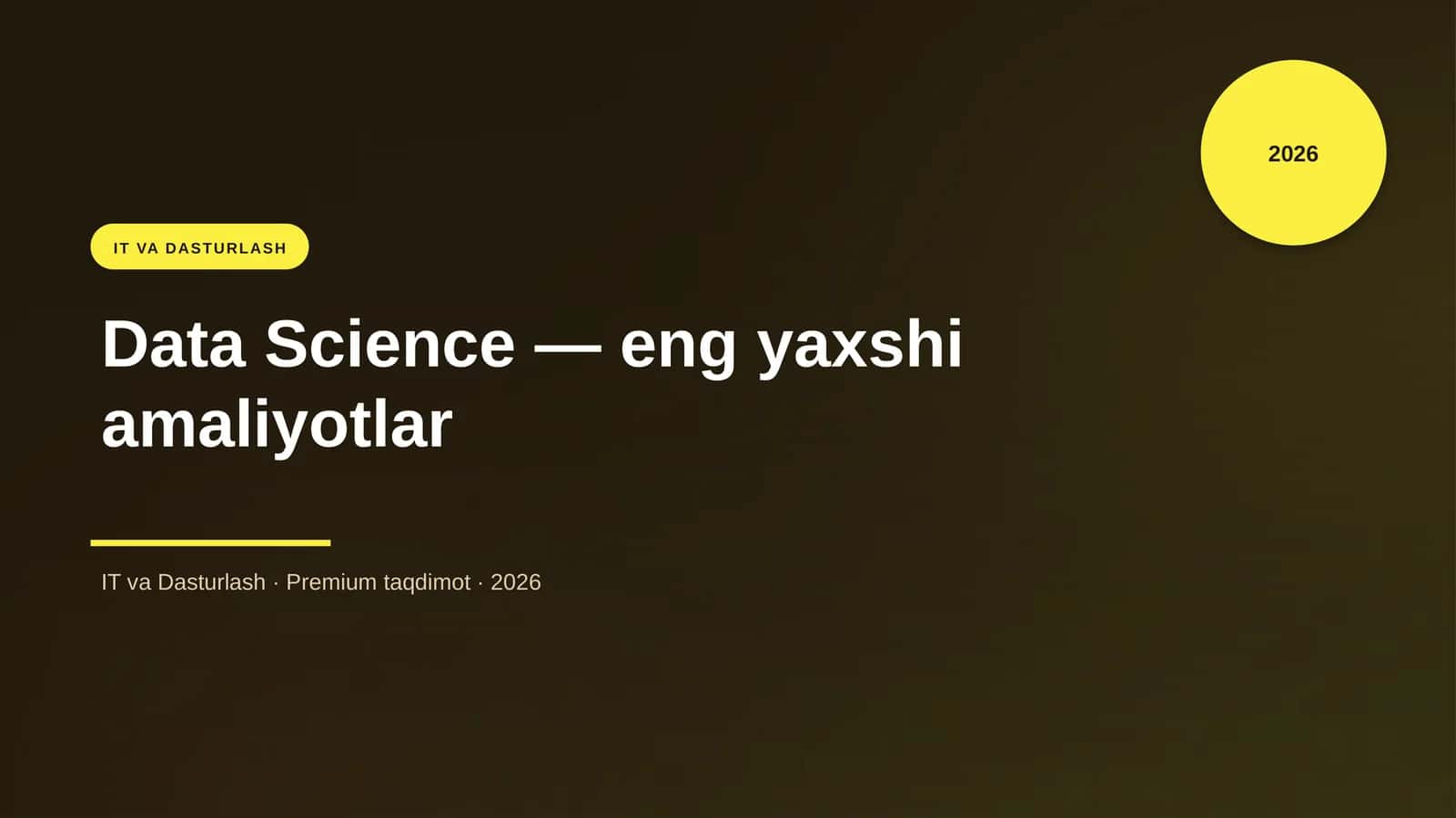 Data Science — eng yaxshi amaliyotlar 1