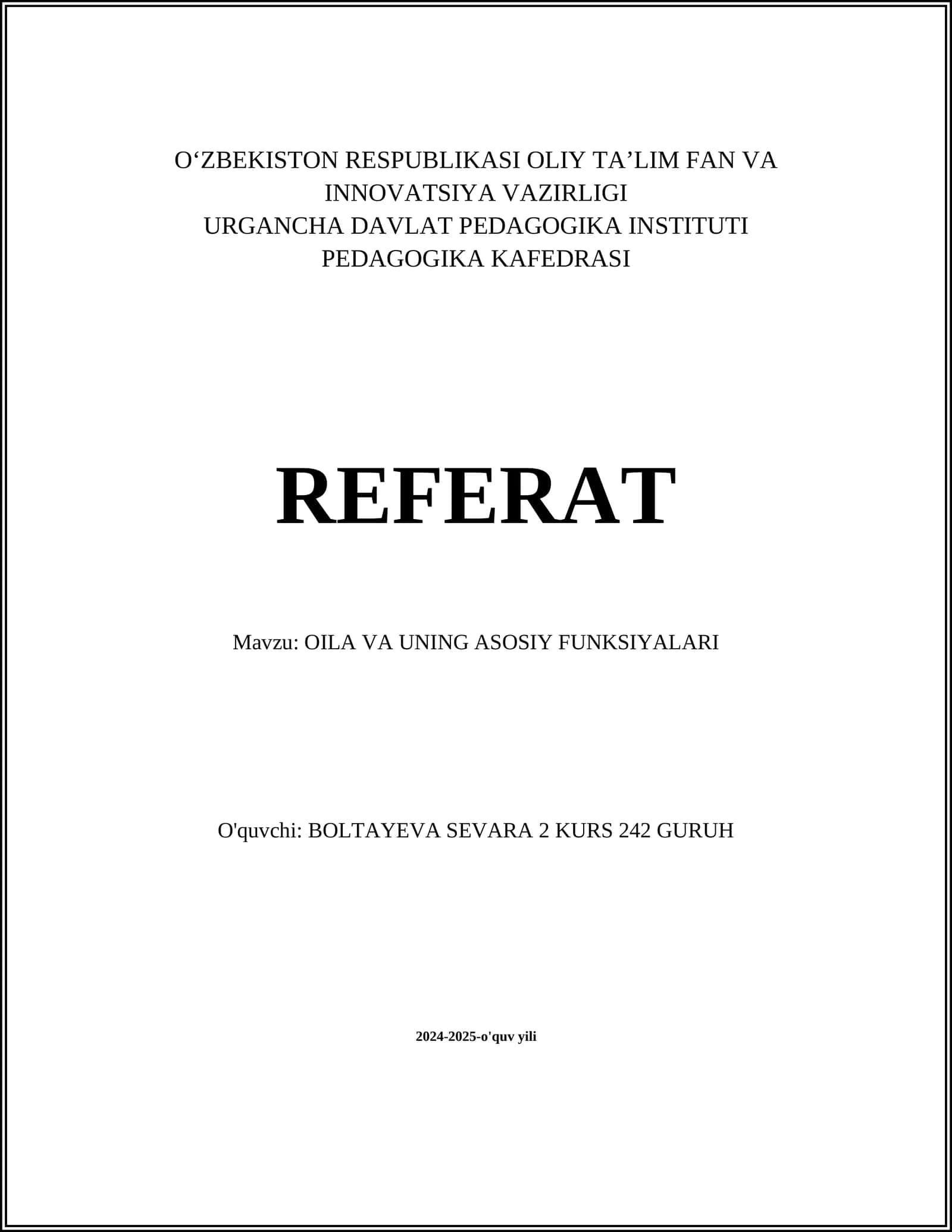 OILA VA UNING ASOSIY FUNKSIYALARI 1