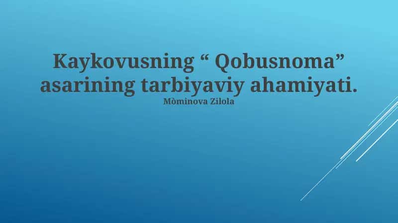 Qobusnoma 1