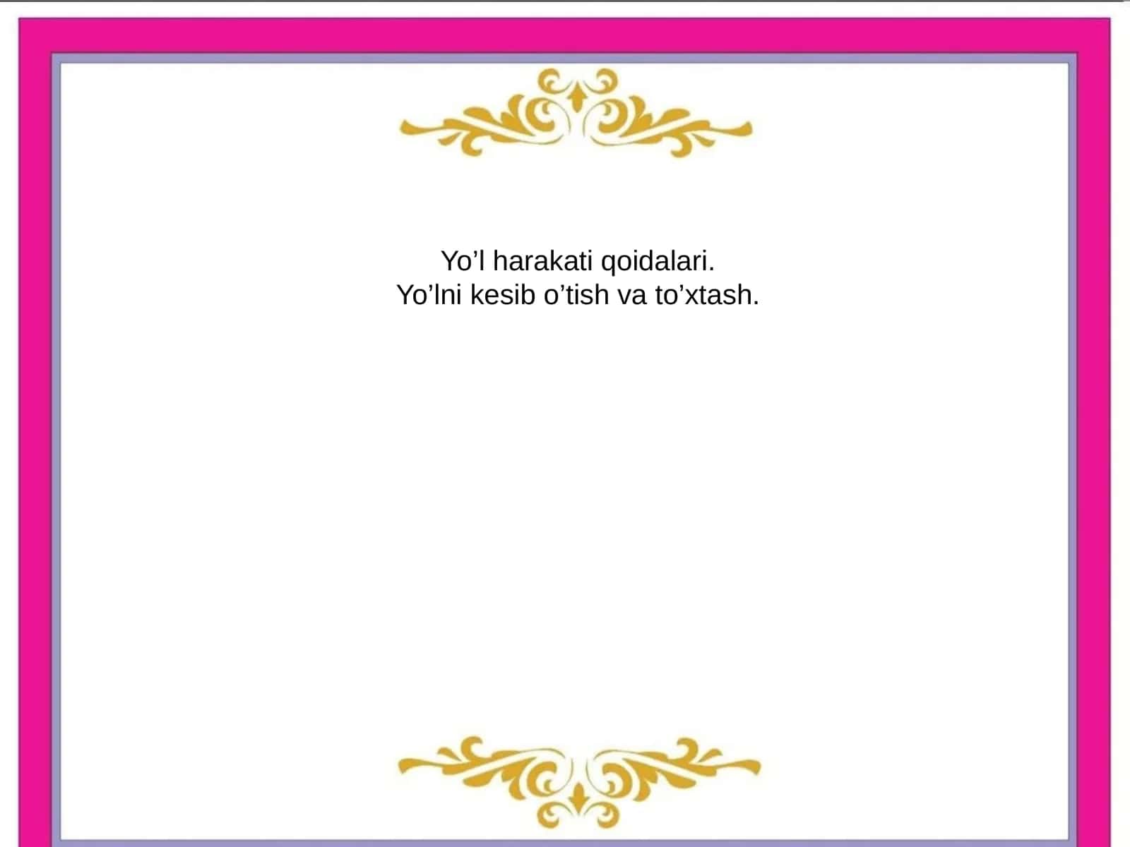 Yo’l harakati qoidalari 1