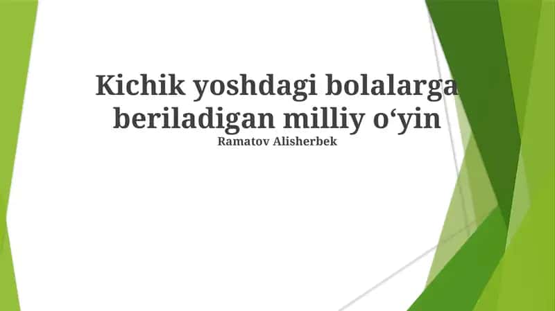 Kichik yoshdagi bolalarga beriladigan milliy oʻyin 1