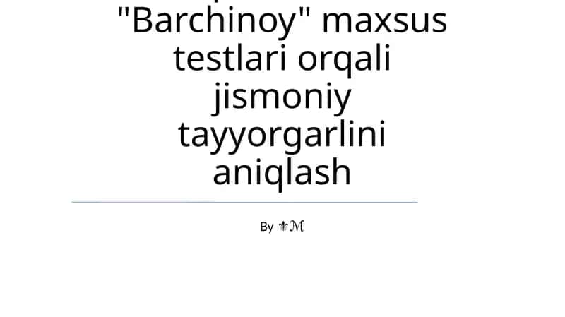 "Alpomish" va "Barchinoy" maxsus testlari 1
