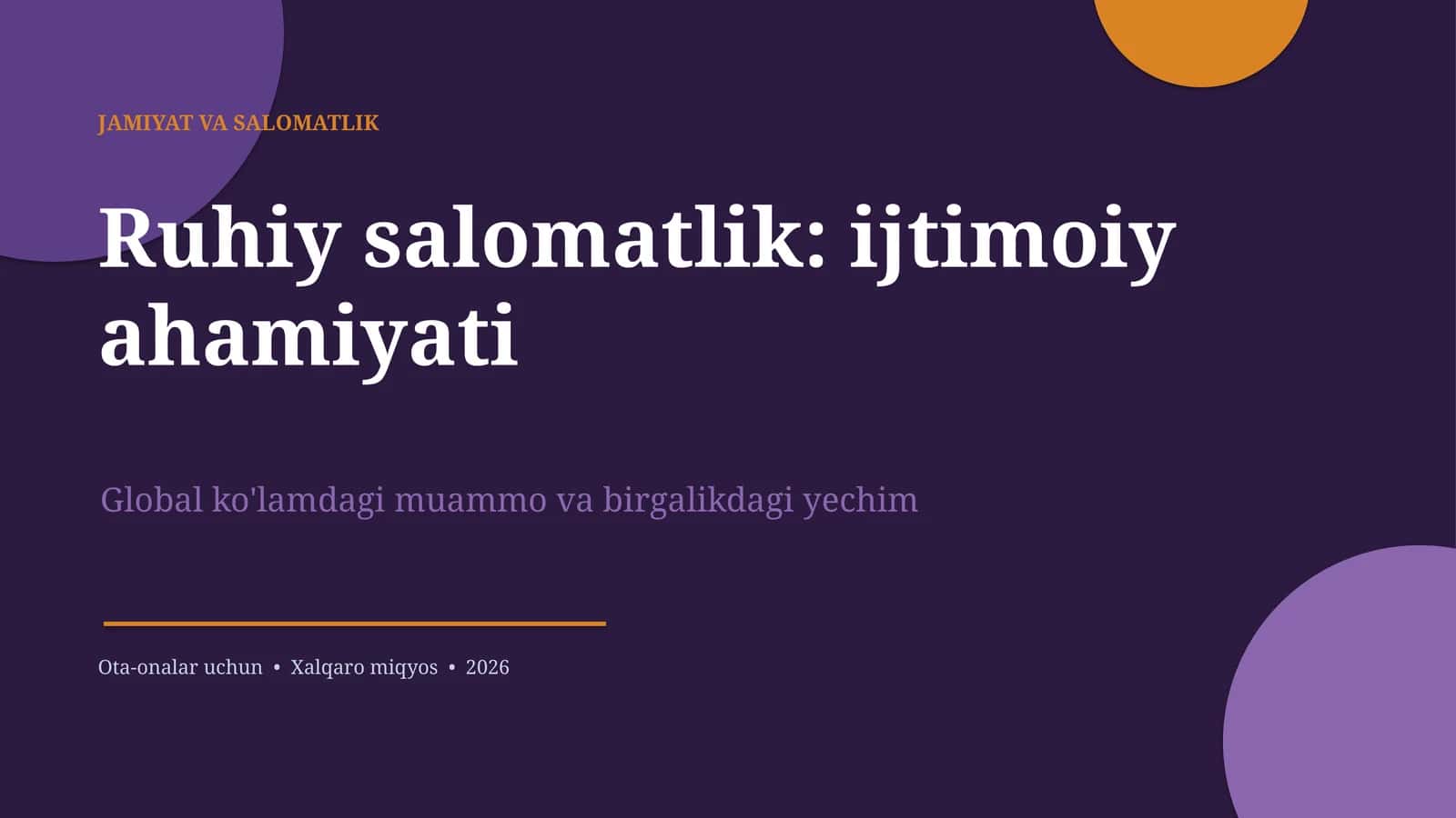 JAMIYAT VA SALOMATLIK 1