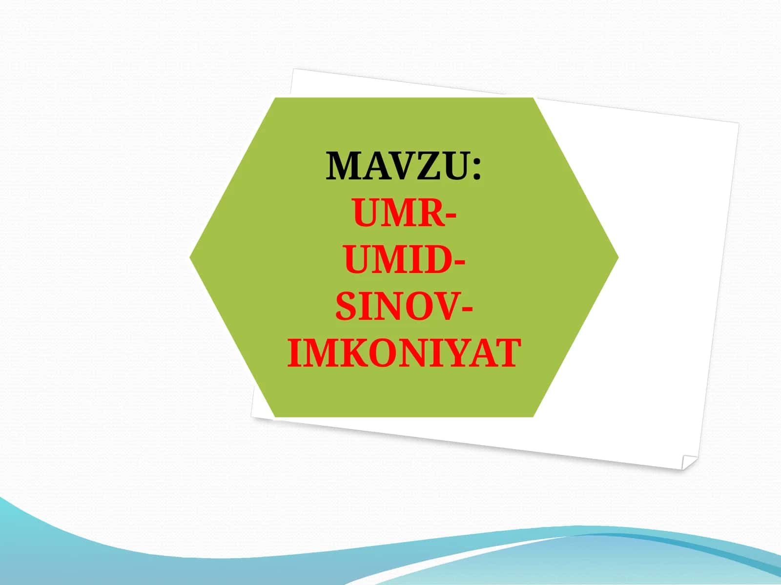 UMR umid sinov imkoniyat   tarbiya fani 1