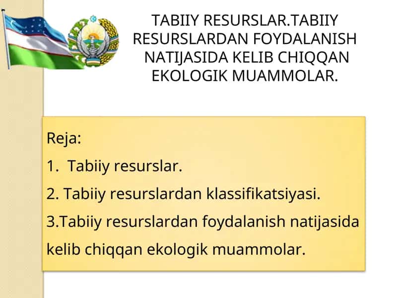 Tabiiy Resurslar 1