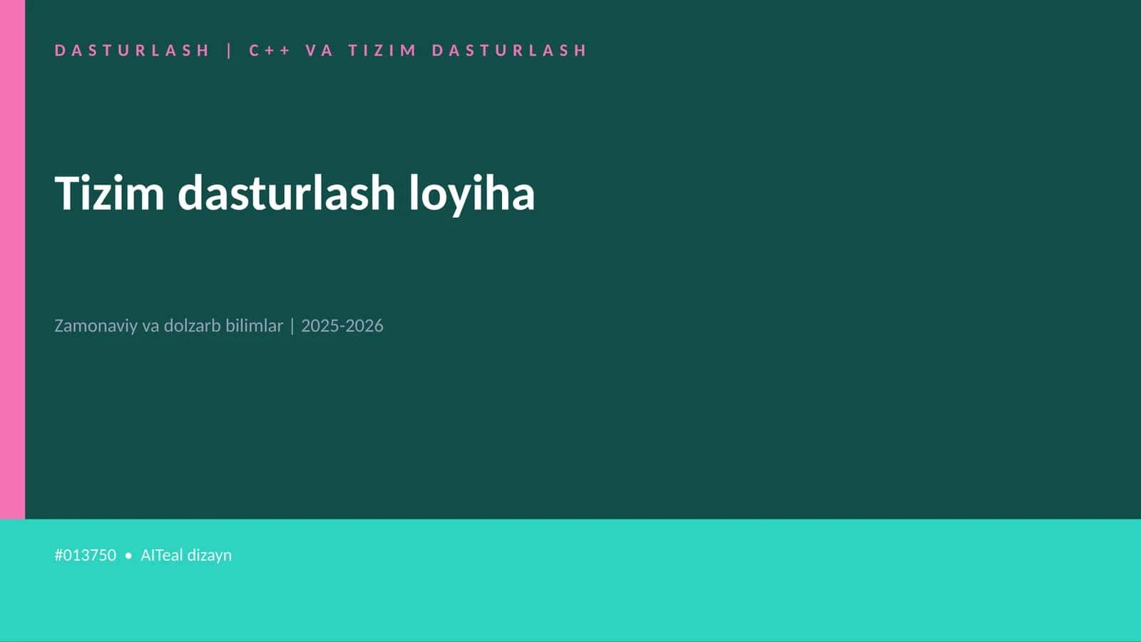 DASTURLASH | C++ VA TIZIM DASTURLASH 1