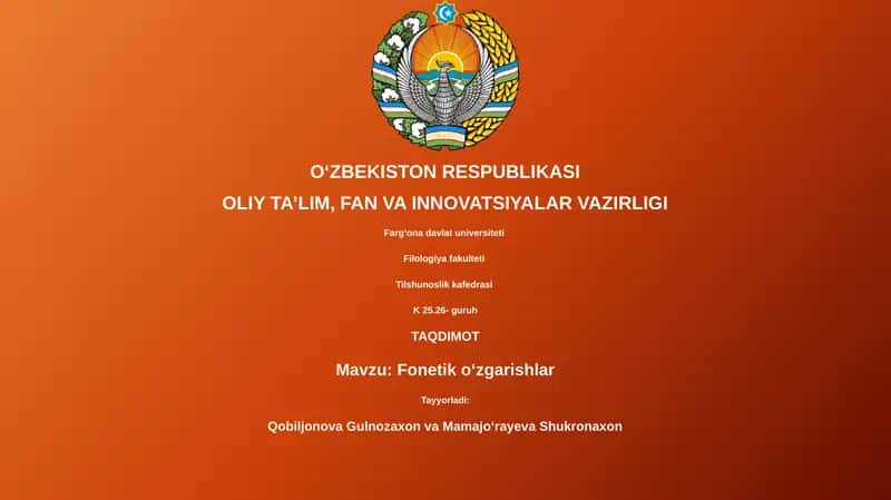 Fonetik o'zgarishlar 1