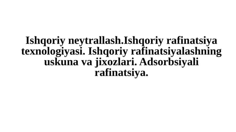 Erkin yog' kislotalarni yo'qotish 1