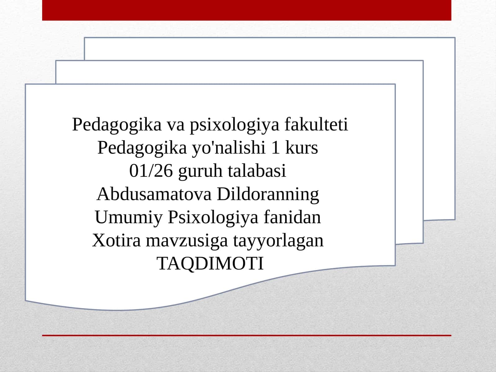 Umumiy Psixologiya Fanidan Xotiramavzusi 1