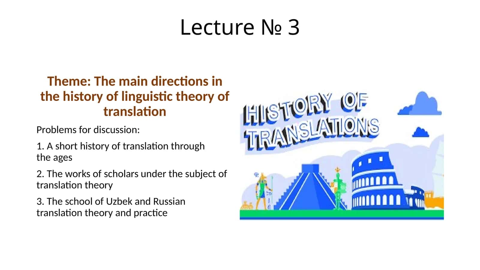The main directions in the history of linguistic theory of translation 1