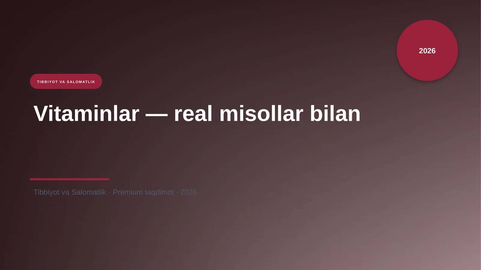 Vitaminlar — real misollar bilan 1