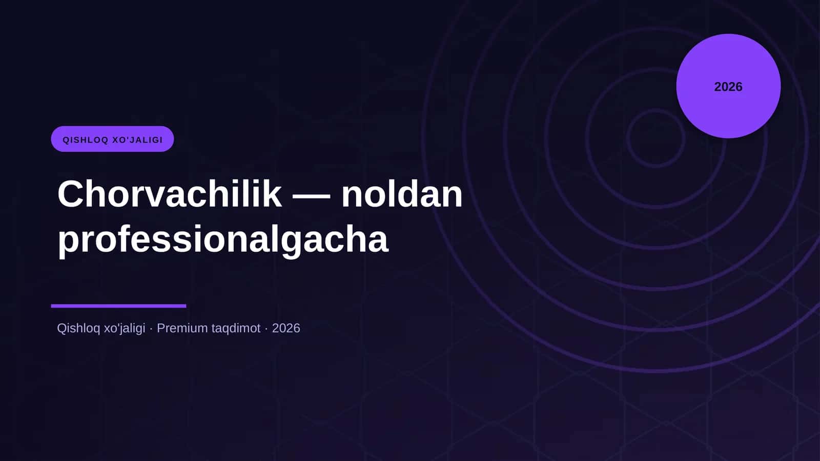 Chorvachilik — noldan professionalgacha 1