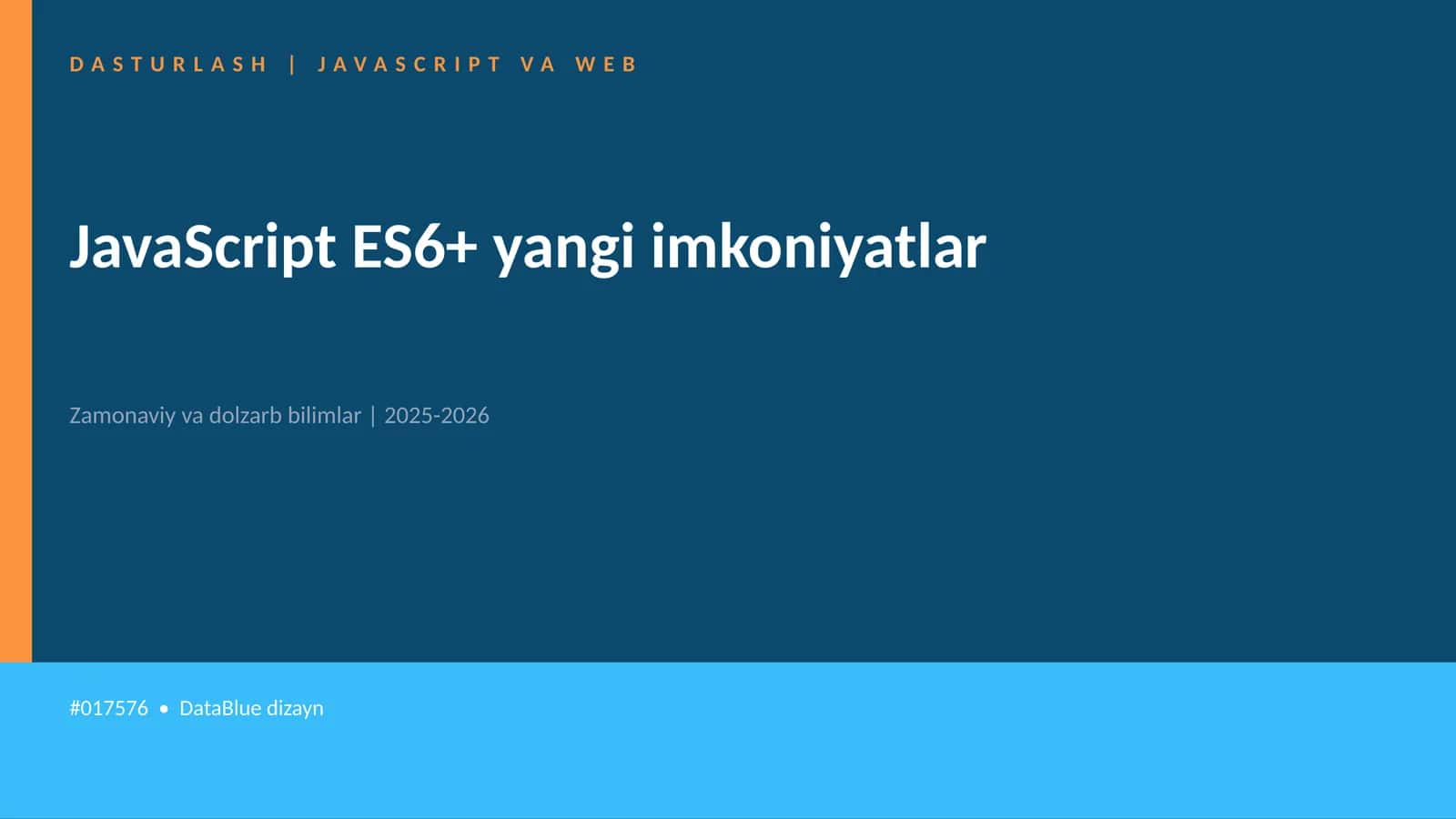 DASTURLASH | JAVASCRIPT VA WEB 1