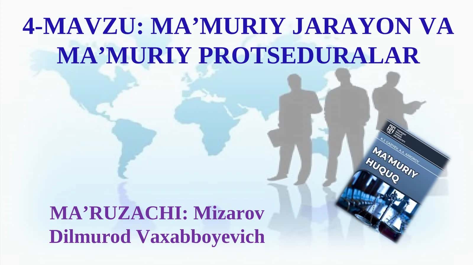 MA’MURIY JARAYON VA MA’MURIY PROTSEDURALAR 1