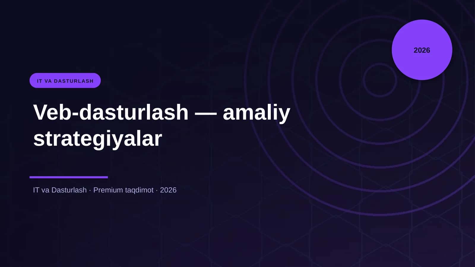 Veb-dasturlash — amaliy strategiyalar 1