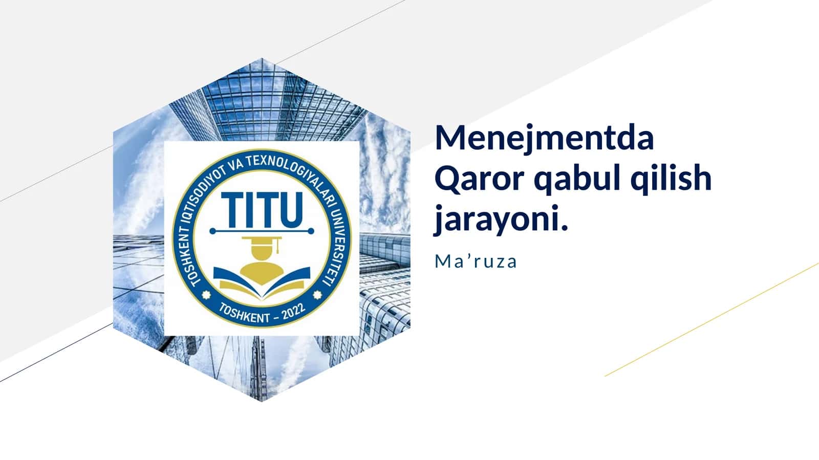 Menejmentda Qaror qabul qilish jarayoni 1