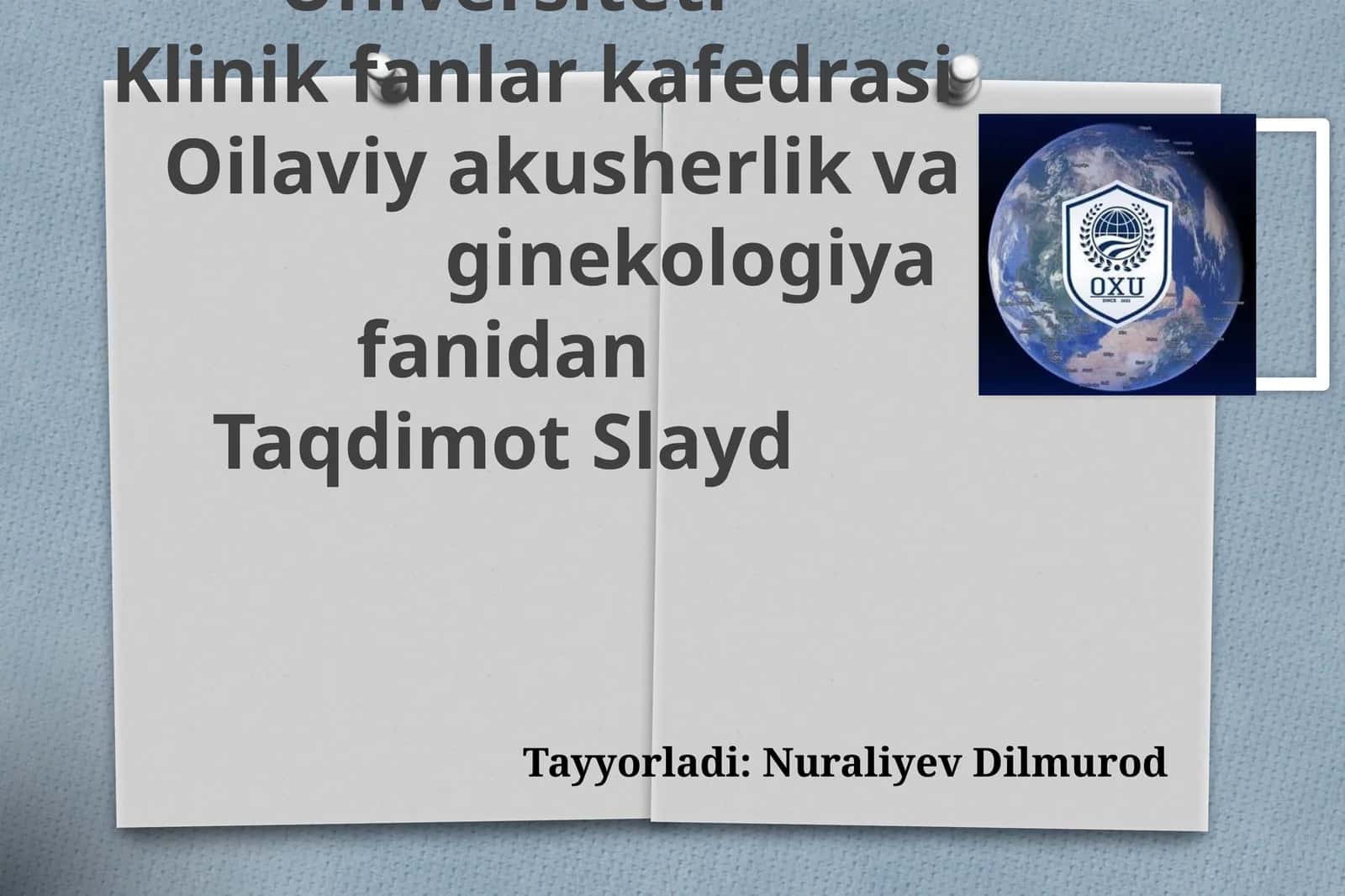 Jigar kasalliklari boʻlgan ayollarning reproduktiv salomatligini saqlash 1