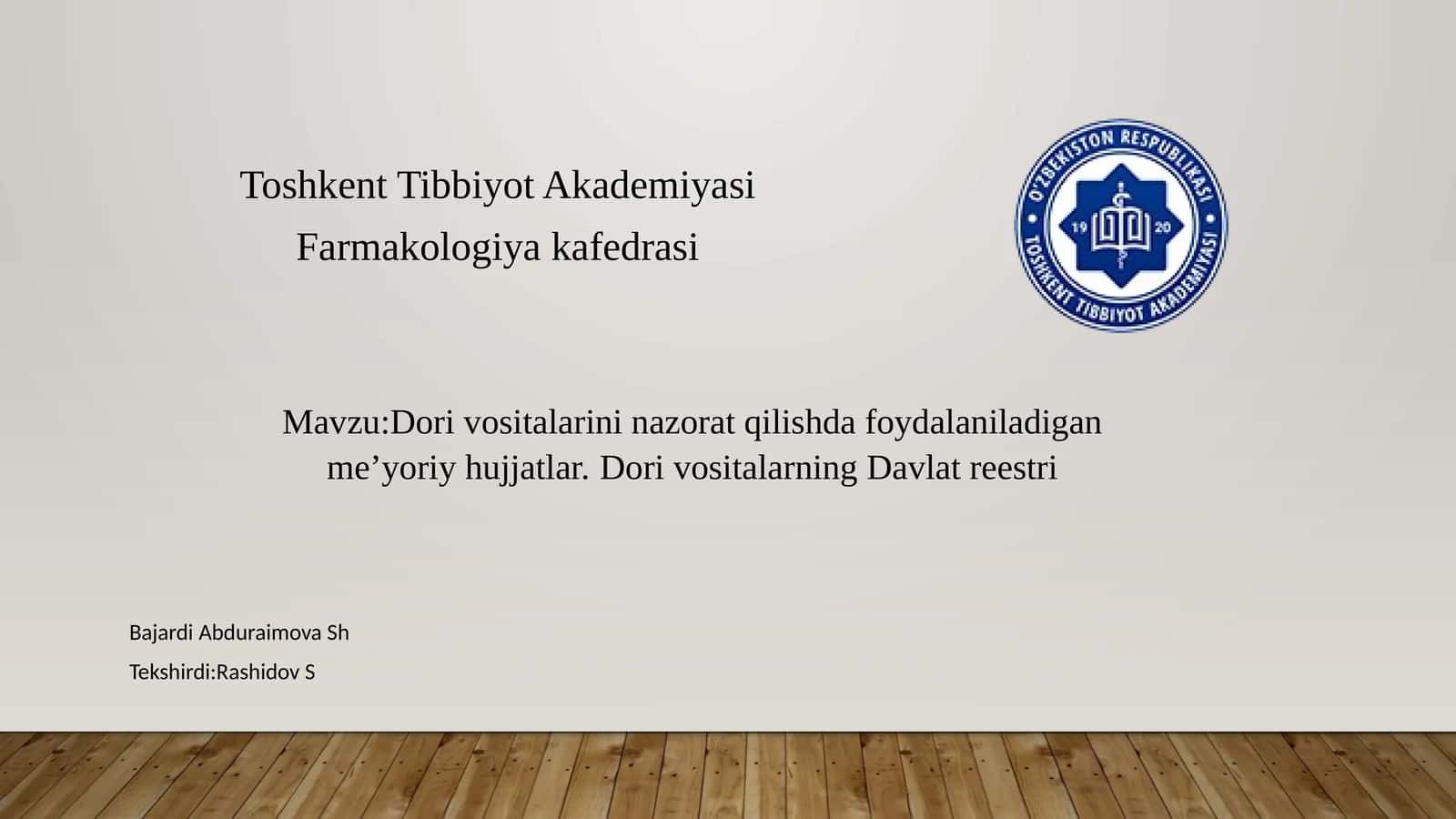 Dorivositalarininazoratqilishdafoydalaniladiganme’yoriyhujjatlar 1