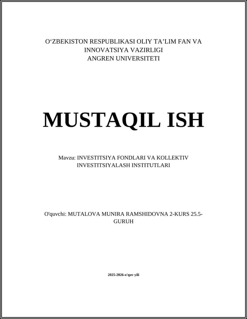 Aksiya investitsiya fondlari 1