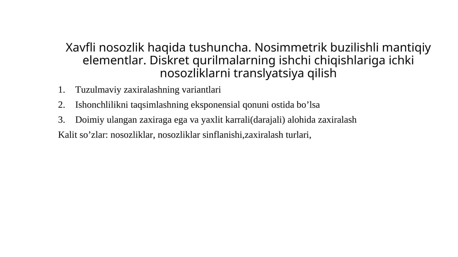 Nosozliklar sinflanishi 1
