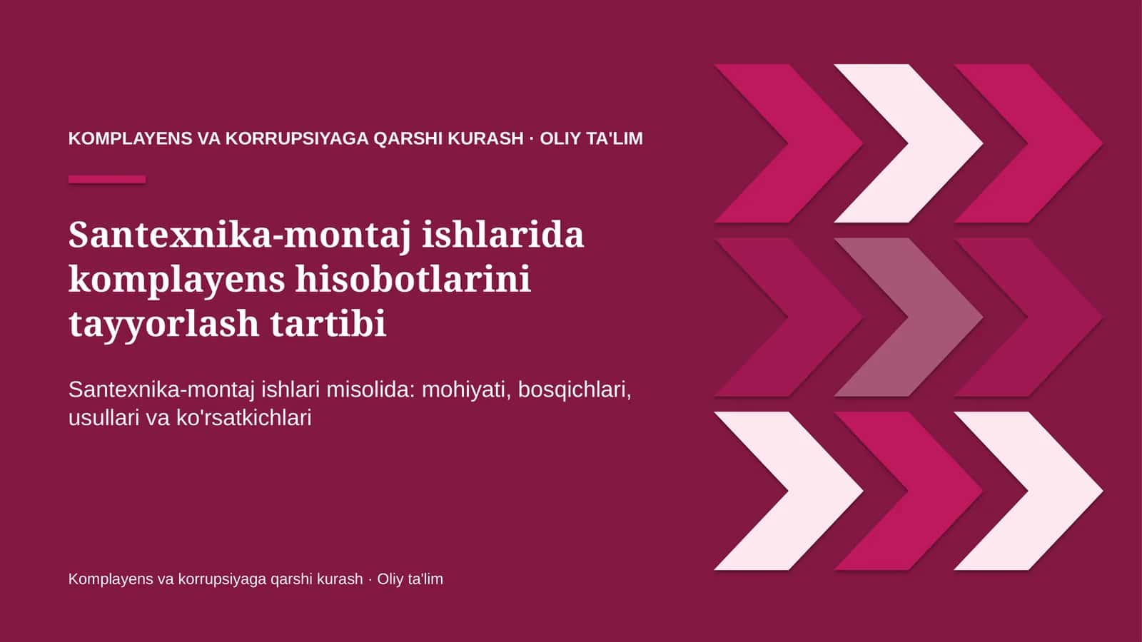 santexnika montaj ishlarida komplayens hisobotlarini tayyorlash tartibi 2105 1