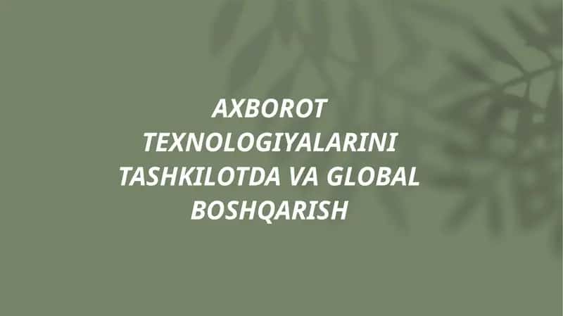 Axborot texnologiyalari(AT) 1