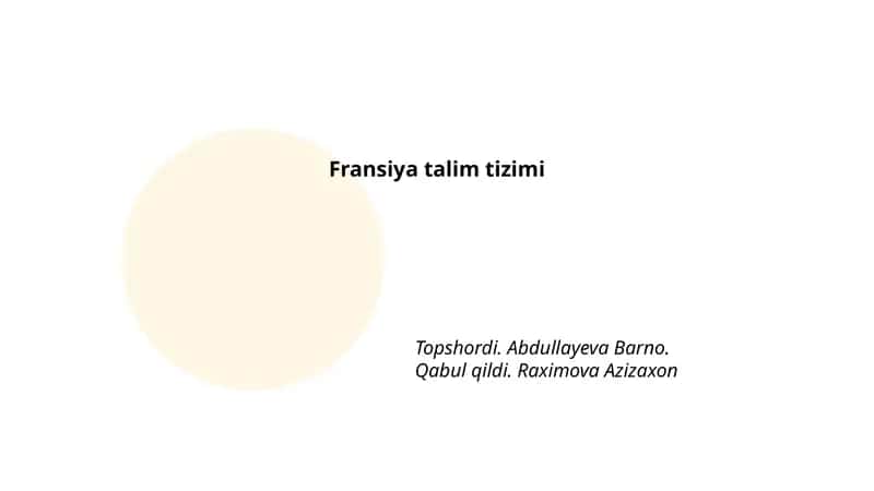 Fransiya talim tizimi 1