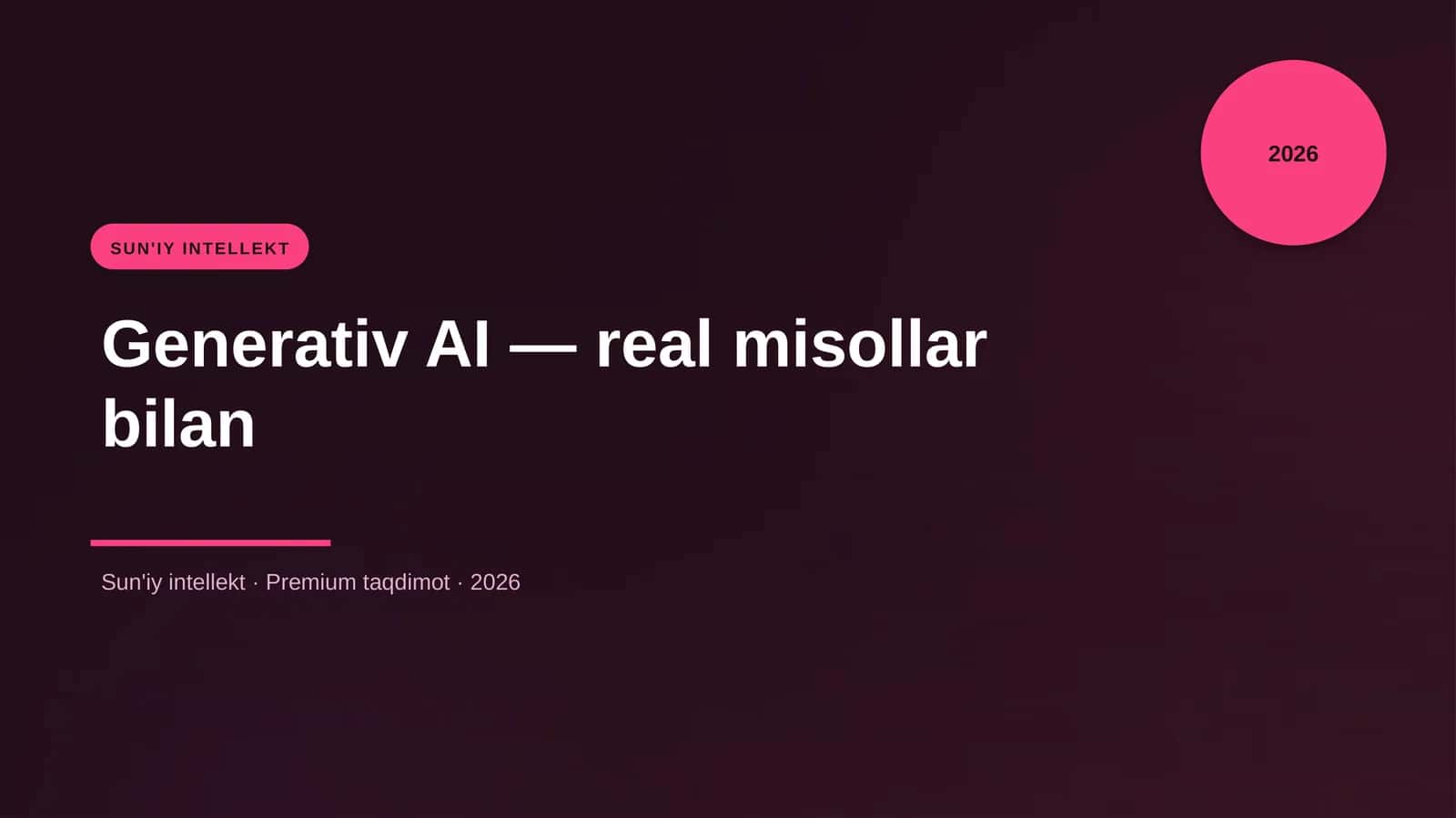 Generativ AI - real misollar bilan 1
