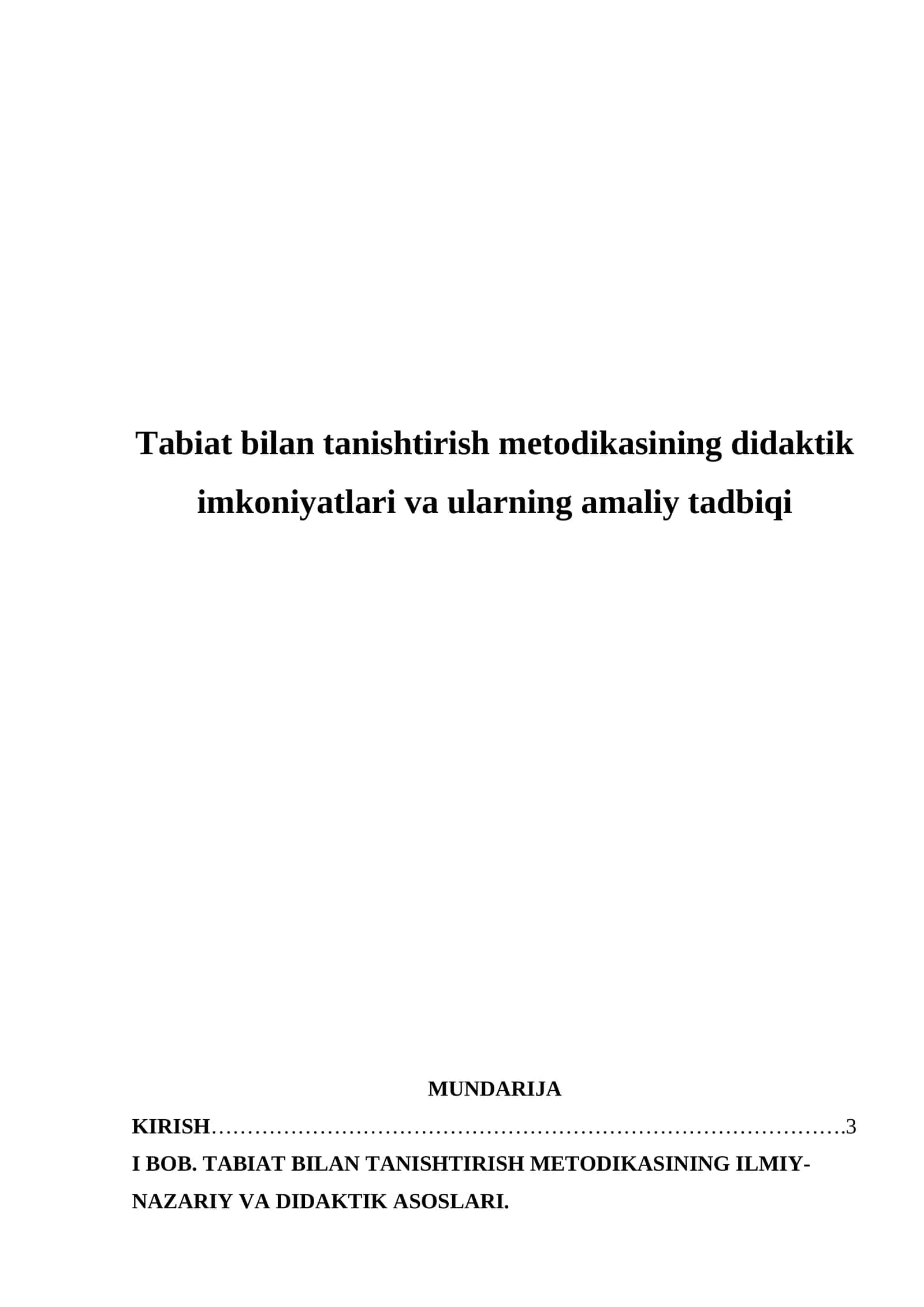 Tabiat bilan tanishtirish metodikasi 1