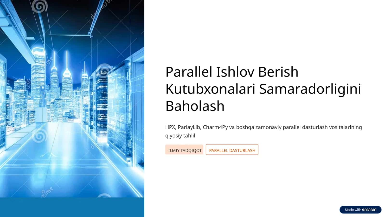 Parallel Ishlov Berish Kutubxonalari Samaradorligini Baholash 1