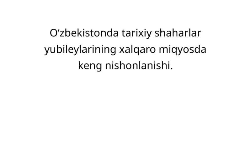 Tarixiy Shaharlar Yubileylari 1