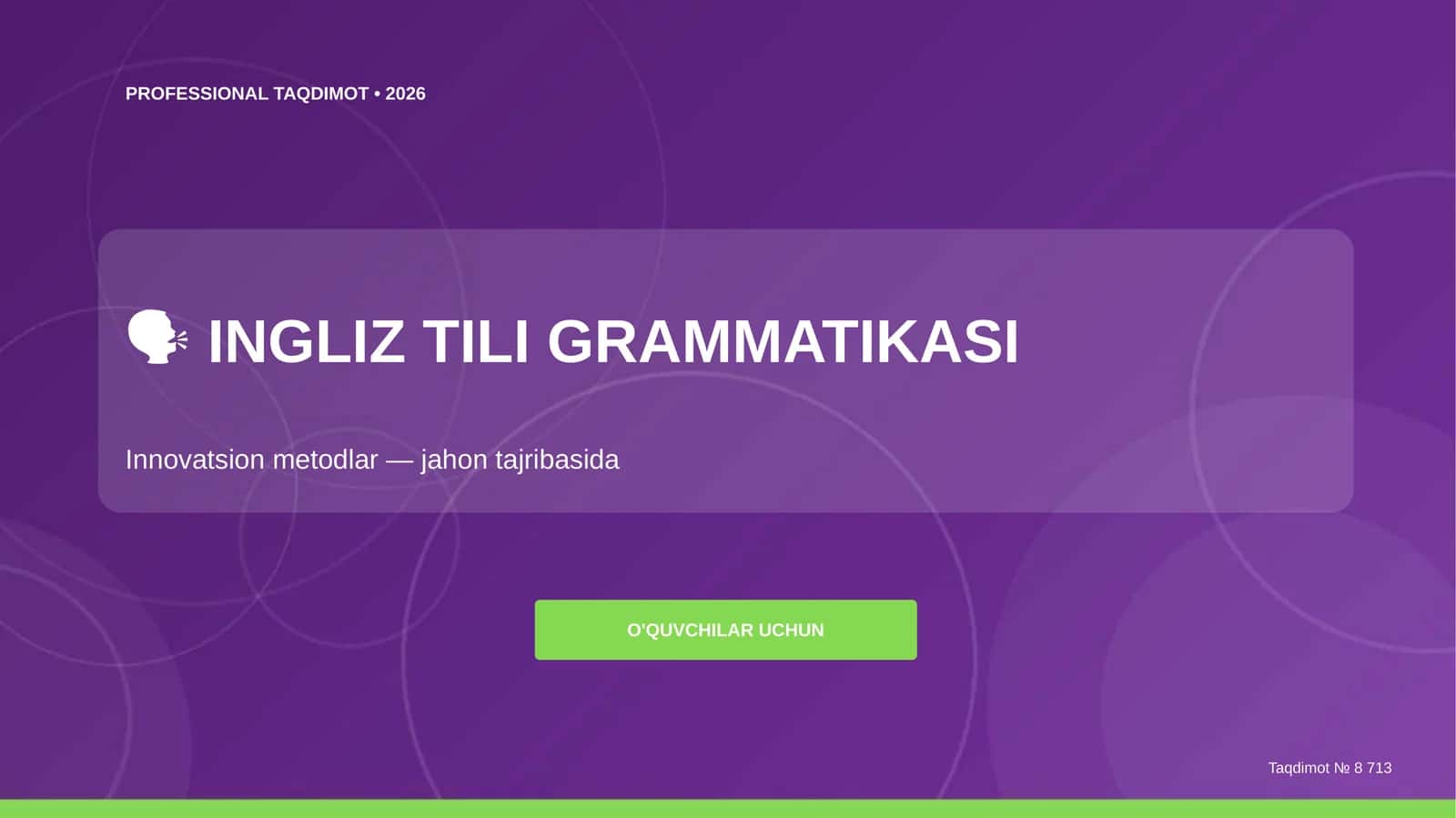 INGLIZ TILI GRAMMATIKASI 1